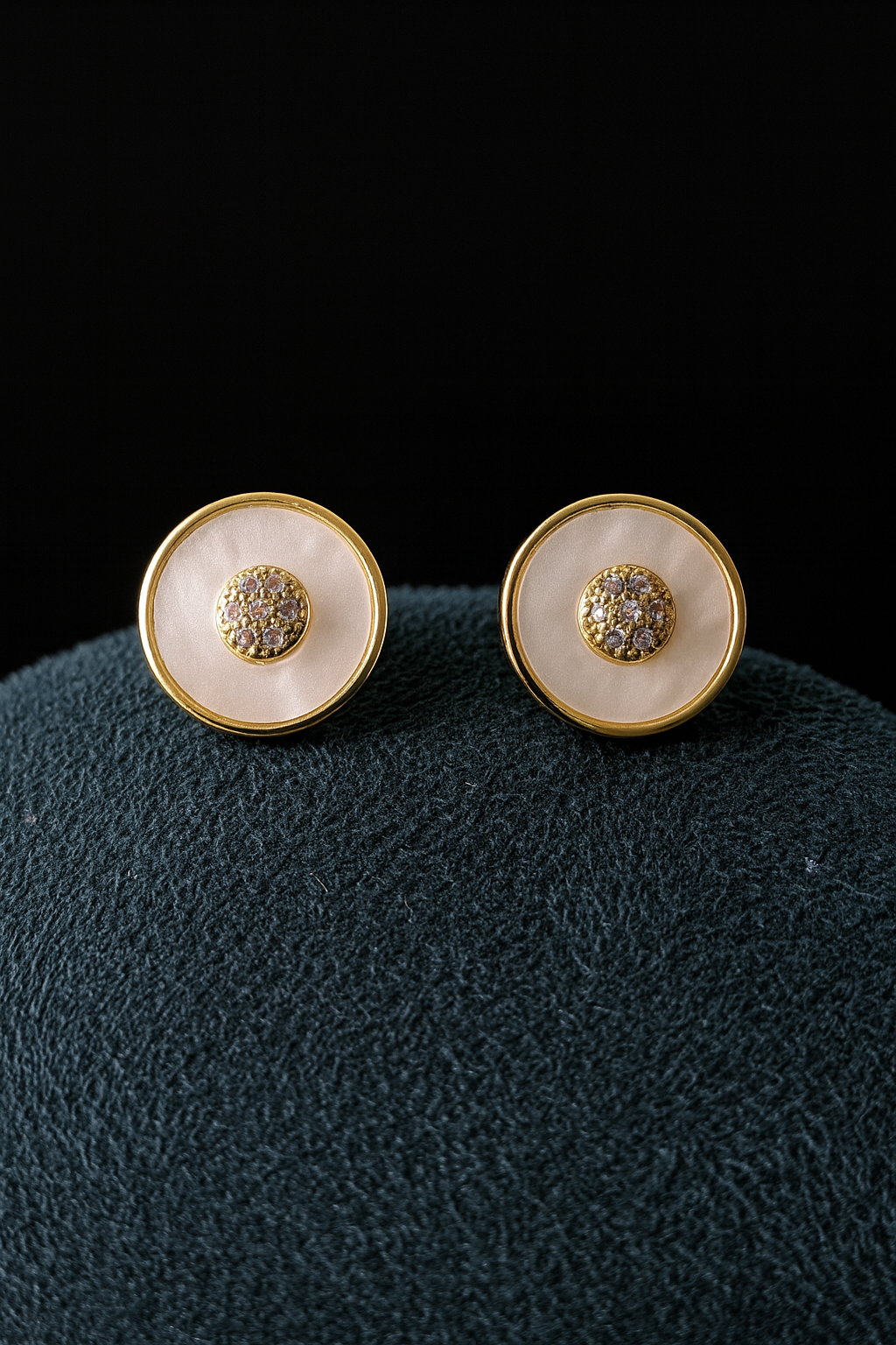 Pair of gold and pearl stud earrings