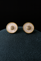 Pair of gold and pearl stud earrings