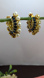 Royal Lotus Double-Sided Meena Earrings – reversible lotus earrings with enamel and pearls