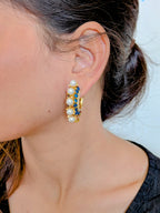 Royal Lotus Double-Sided Meena Earrings – reversible lotus earrings with enamel and pearls