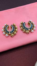 Royal Lotus Double-Sided Meena Earrings – reversible lotus earrings with enamel and pearls