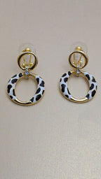 WildGlam Leopard Loop Earrings – rose gold hoops with leopard print enamel