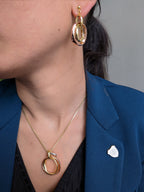 Trinity Loop Pendant Set – interlocking gold, rose gold, and silver rings