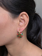 Phoolkari Meena Hoop Earrings – hand-enameled floral motifs on gold-tone hoops