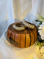 Carved Heritage Hoops – engraved floral hoop earrings with stone embellishments