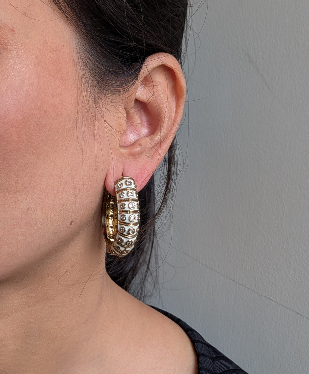 Carved Heritage Hoops – engraved floral hoop earrings with stone embellishments