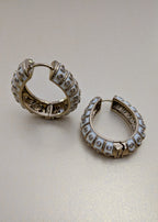 Carved Heritage Hoops – engraved floral hoop earrings with stone embellishments