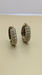 Carved Heritage Hoops – engraved floral hoop earrings with stone embellishments