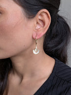 Viola Bloom Convertible Earrings – violet enamel flower with crystal motifs and gold tassels