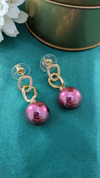 Pearl a Link Drop Earrings – gold zircon links with pearl drops