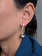 Gleam & Grace Hoops – gold zircon-encrusted hoop earrings with high-shine pearl drops