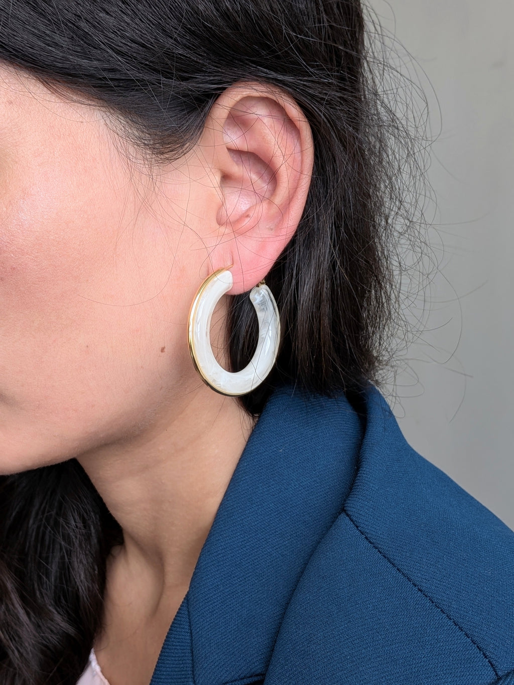 LuxeTint Enamel Hoop Earrings – pastel enamel hoops with golden edging