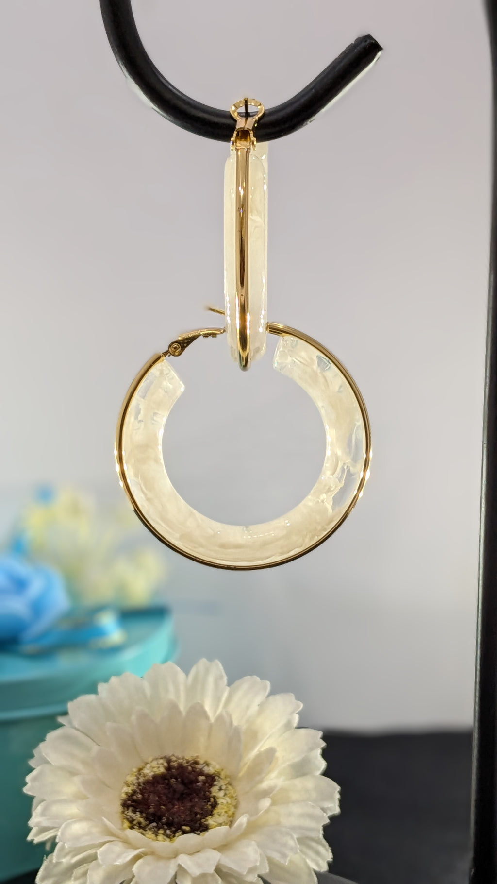 LuxeTint Enamel Hoop Earrings – pastel enamel hoops with golden edging