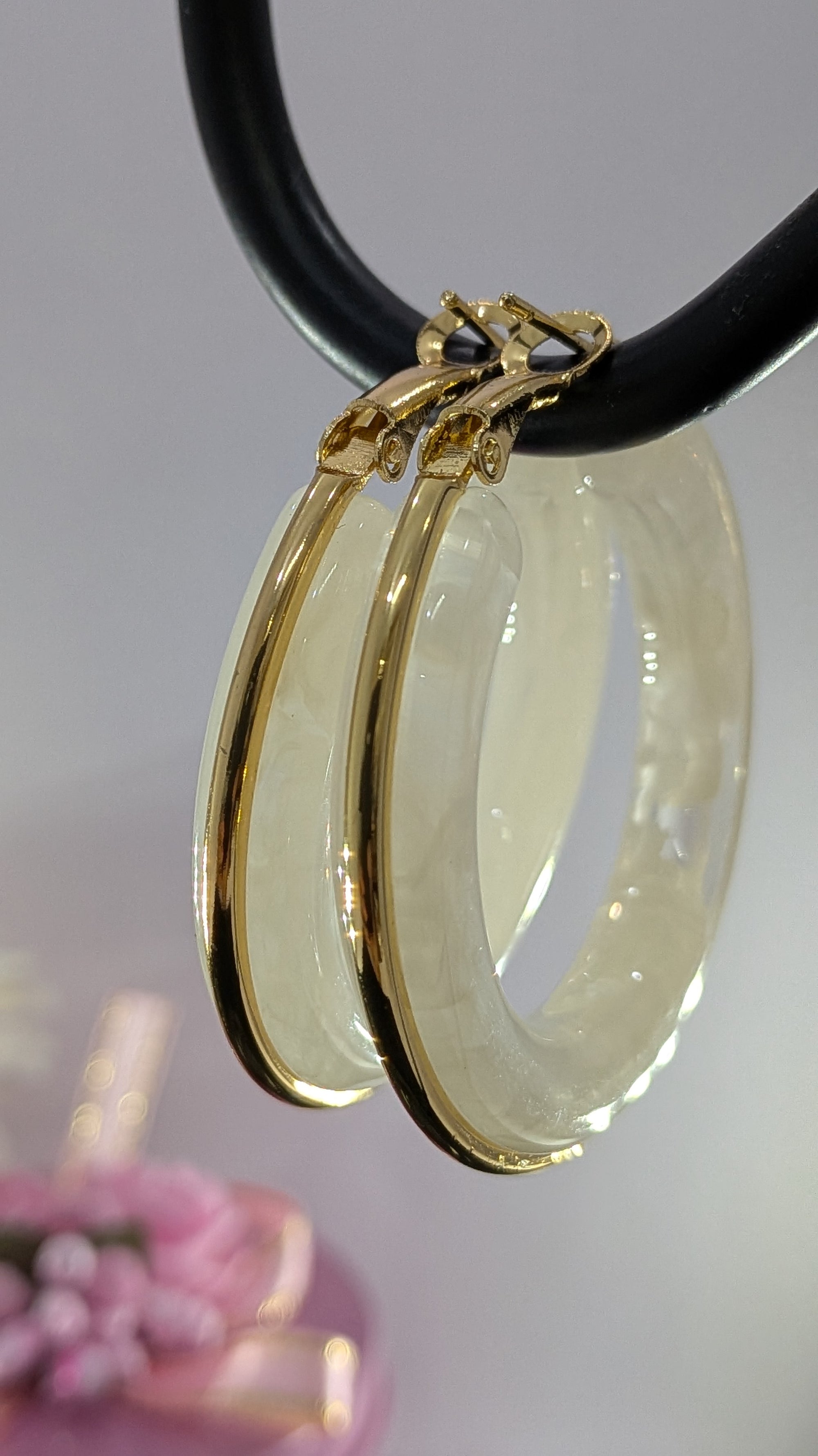 LuxeTint Enamel Hoop Earrings – pastel enamel hoops with golden edging