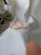 LuxeTint Enamel Hoop Earrings – pastel enamel hoops with golden edging