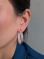 LuxeTint Enamel Hoop Earrings – pastel enamel hoops with golden edging