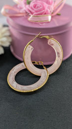 LuxeTint Enamel Hoop Earrings – pastel enamel hoops with golden edging