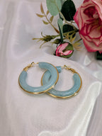 LuxeTint Enamel Hoop Earrings – pastel enamel hoops with golden edging