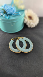 LuxeTint Enamel Hoop Earrings – pastel enamel hoops with golden edging
