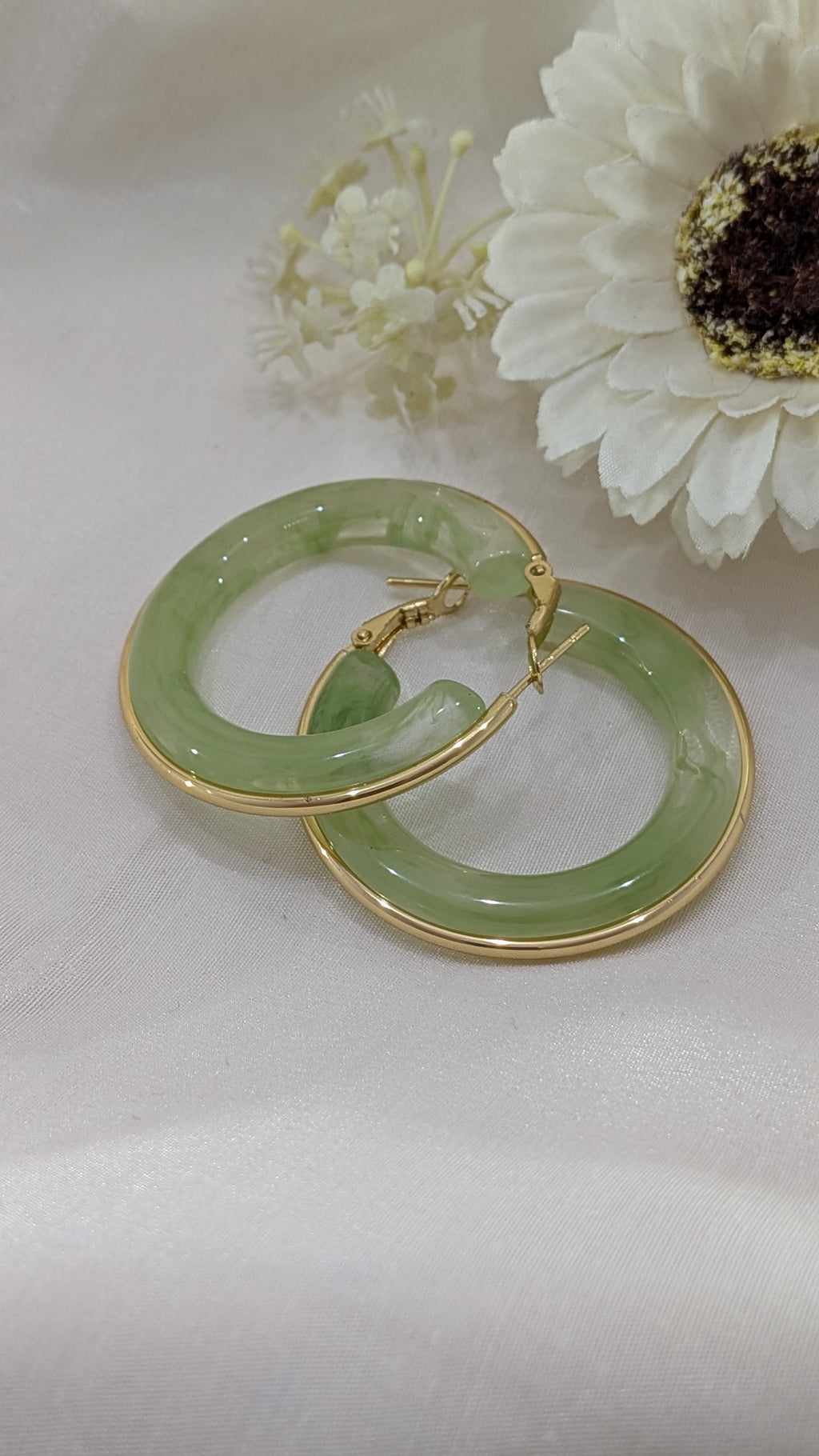 LuxeTint Enamel Hoop Earrings – pastel enamel hoops with golden edging