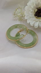 LuxeTint Enamel Hoop Earrings – pastel enamel hoops with golden edging