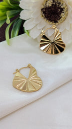 Golden Starburst Fan Hoop Earrings