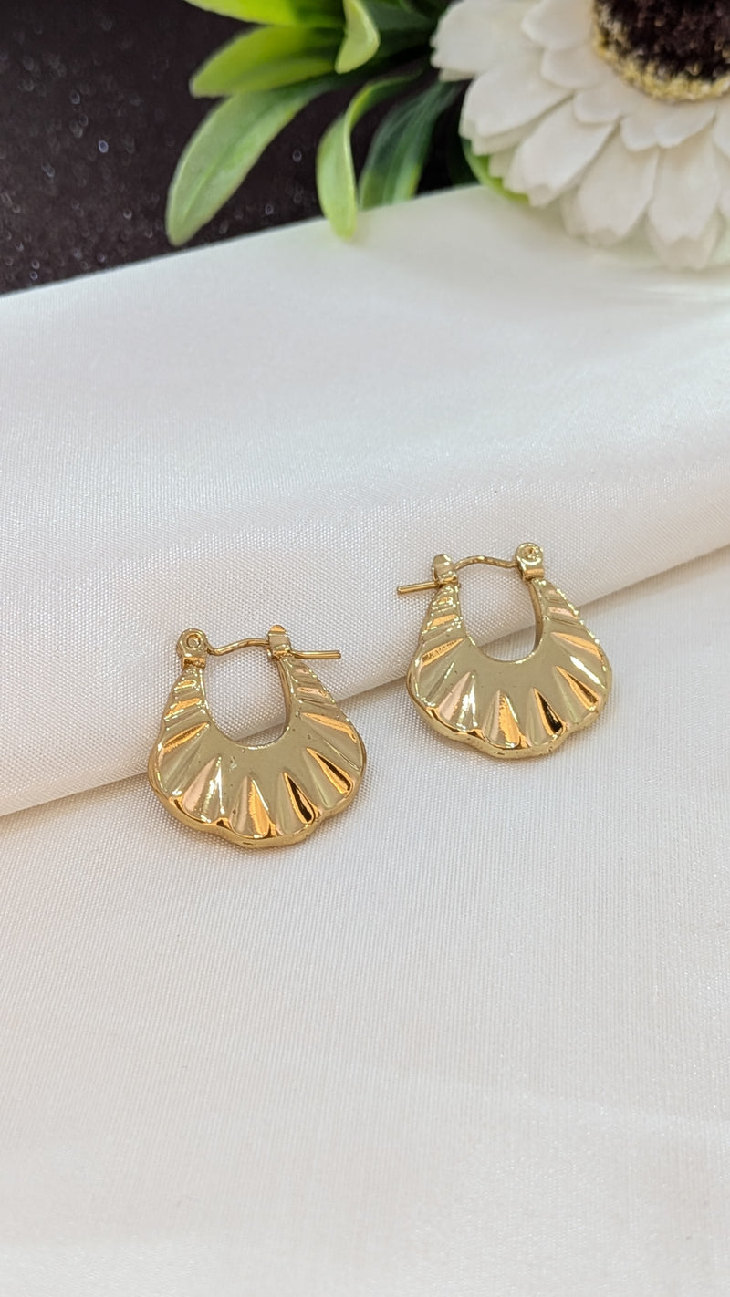 Golden Flare Mini Hoop Earrings