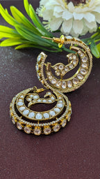 Royal Peacock Polki Hoop Earrings