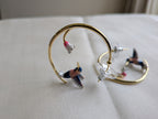 Enchanted Hummingbird Enamel Hoop Earrings