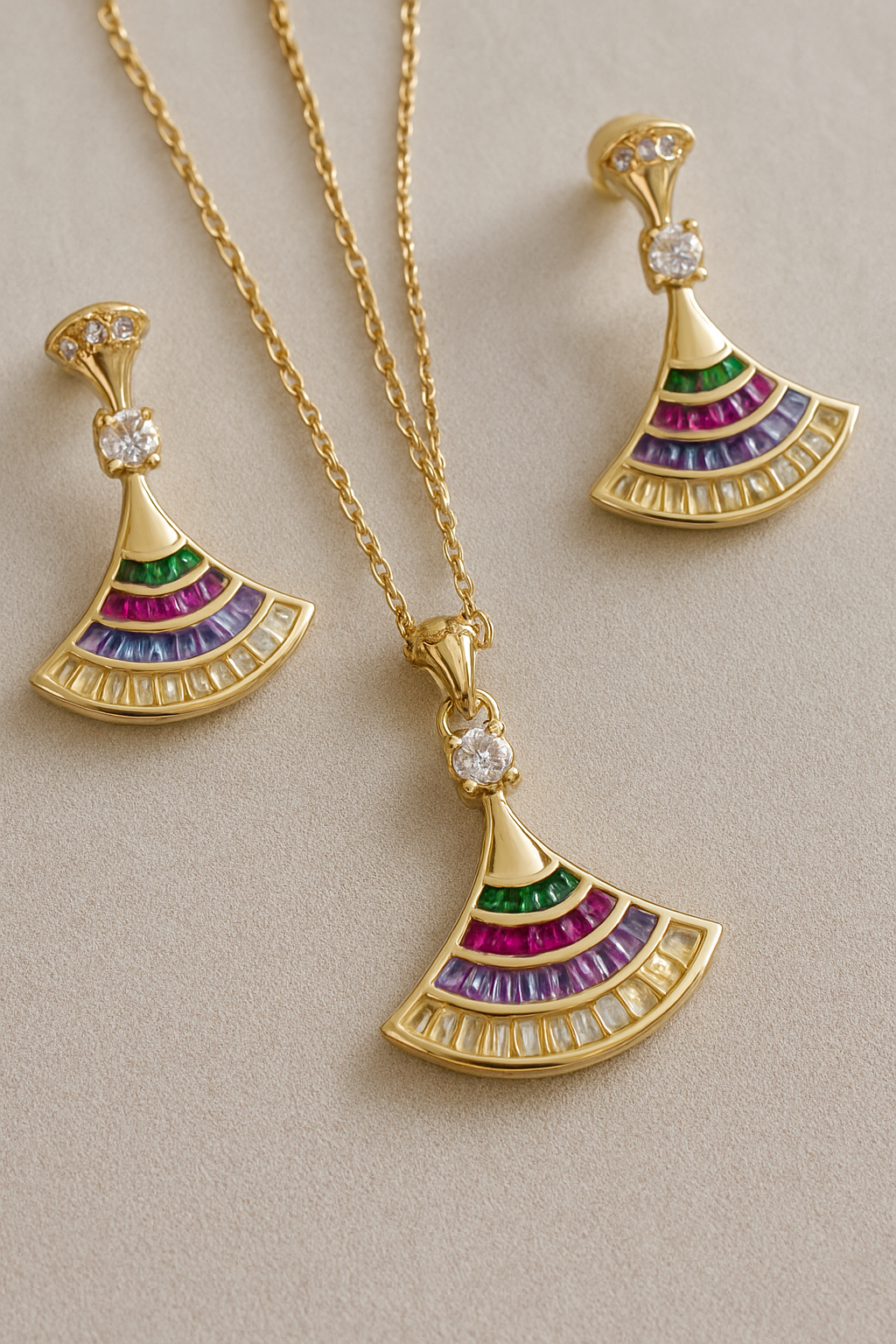 Regal Prism Fan Pendant Set