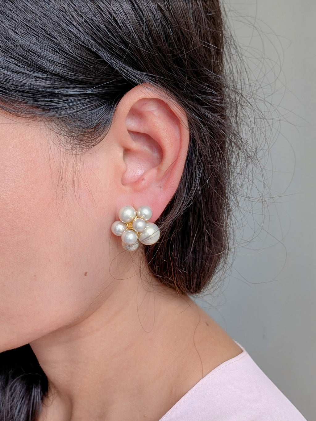 Pearl Petal Studs from TreasureDrum Jewellery