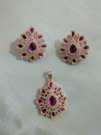Kundan Ruby Spark  pendant set from TreasureDrum Jewellery