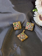 Navratna Harmony  pendant set from TreasureDrum Jewellery