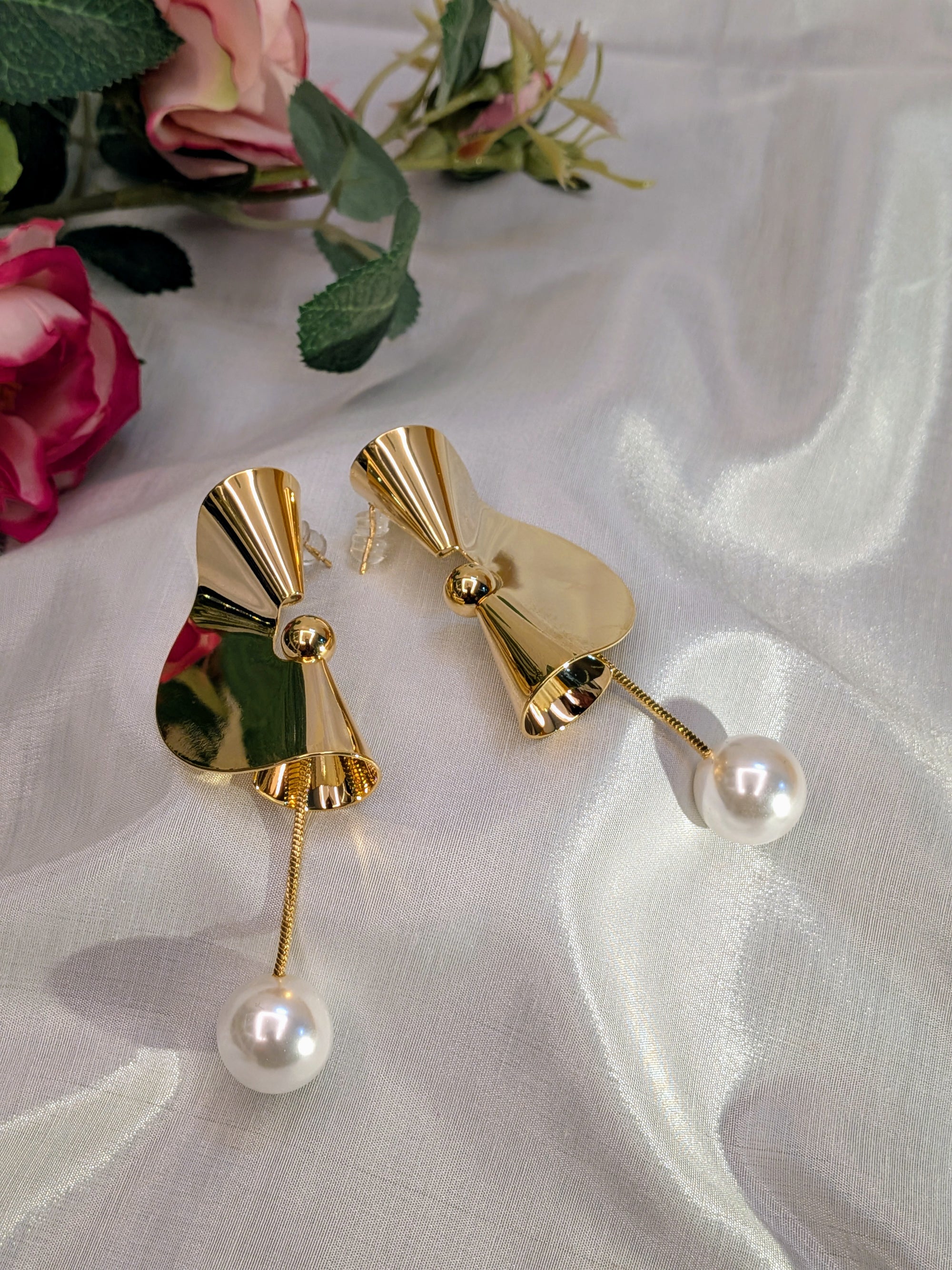 Golden Echo Pearl Drop from TreasureDrum Jewellery