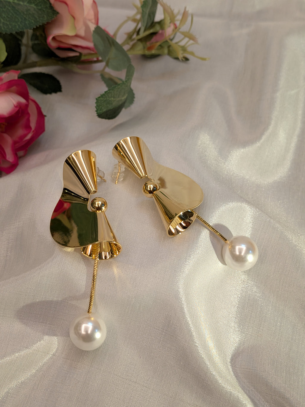 Golden Echo Pearl Drop from TreasureDrum Jewellery