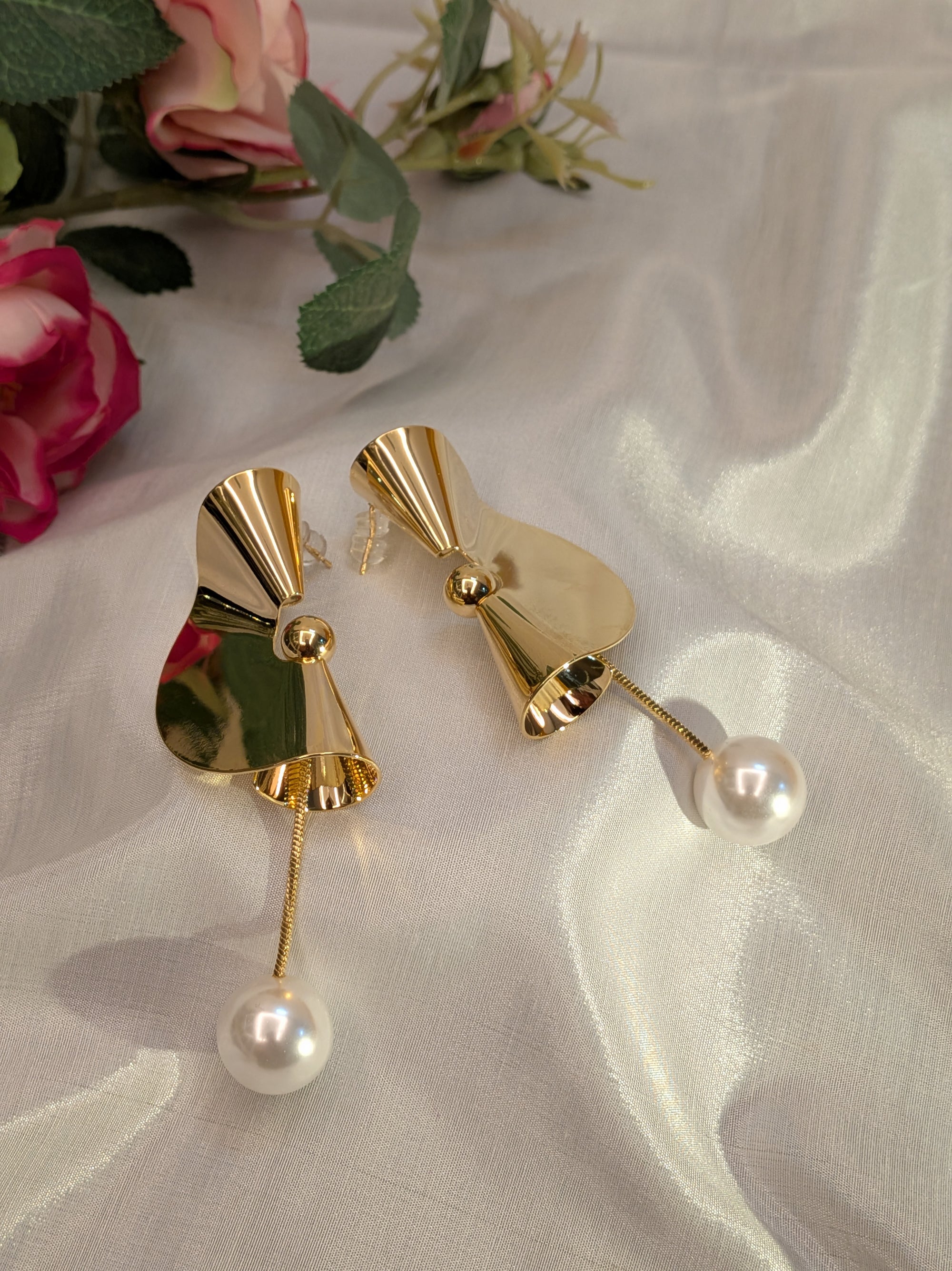 Golden Echo Pearl Drop from TreasureDrum Jewellery