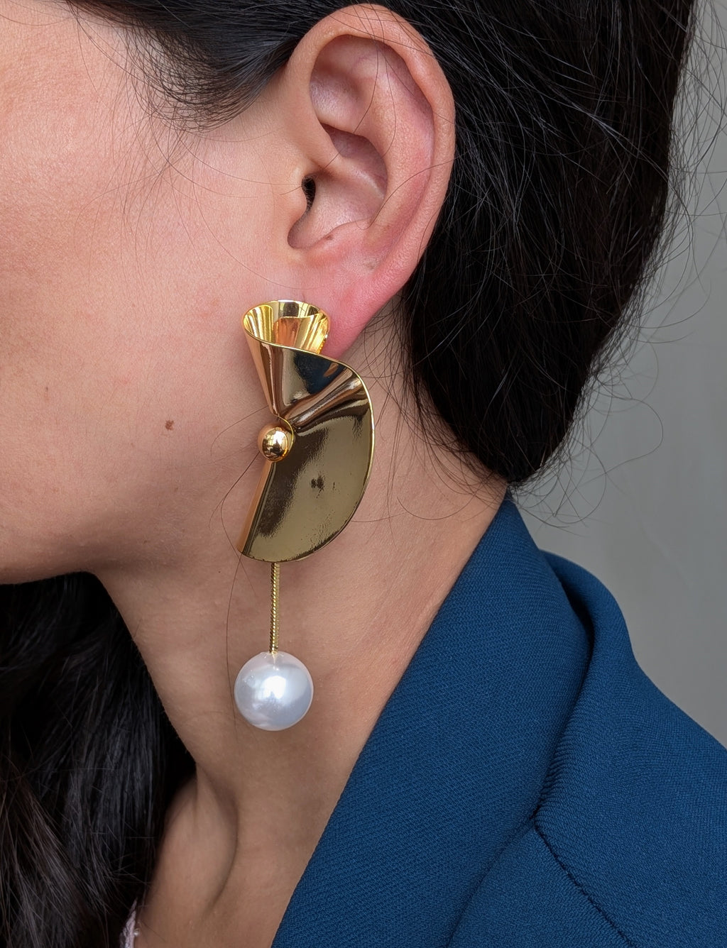 Golden Echo Pearl Drop from TreasureDrum Jewellery