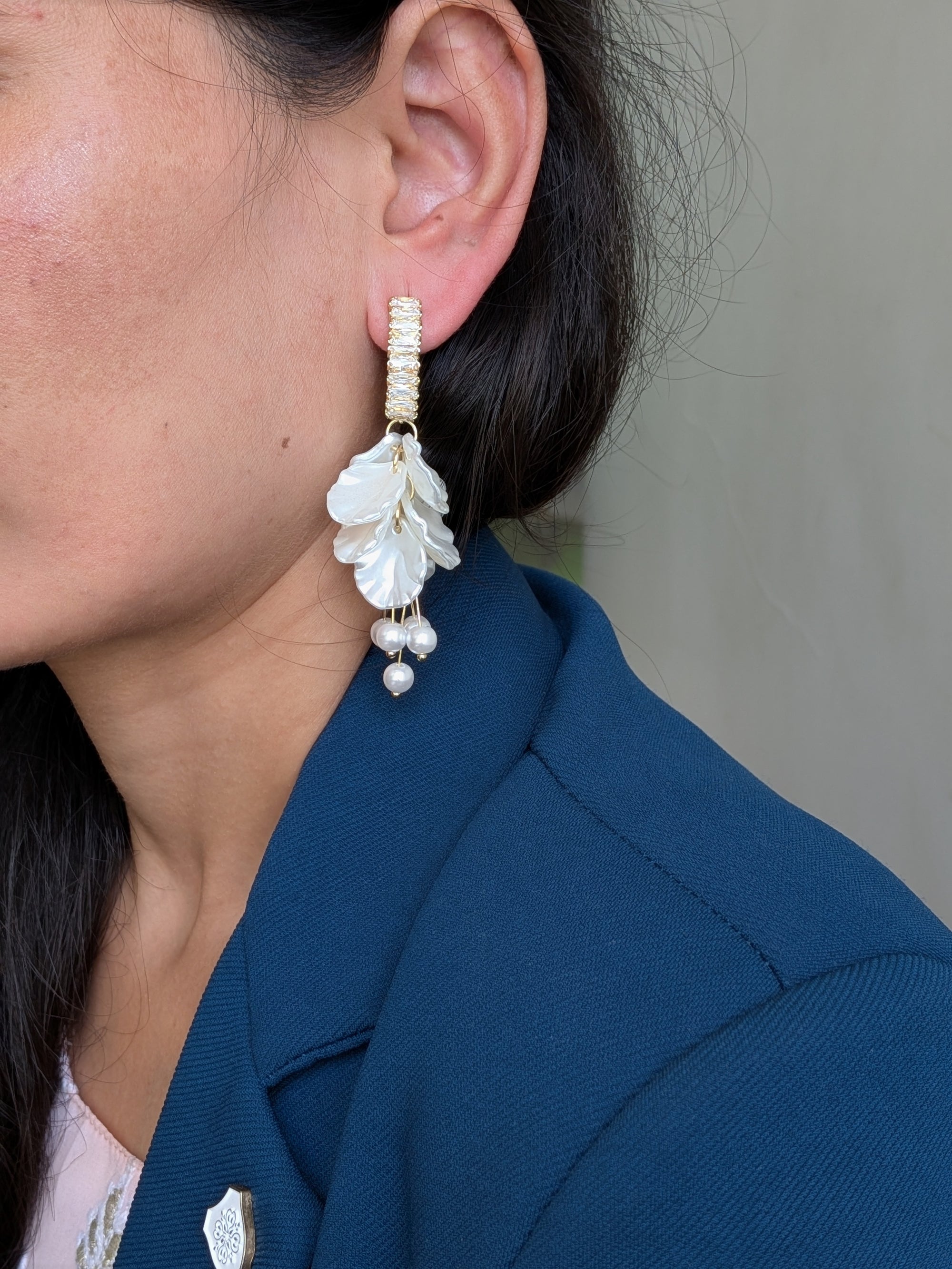 Pearl Bloom Drape Earrings  from TreasureDrum Jewellery