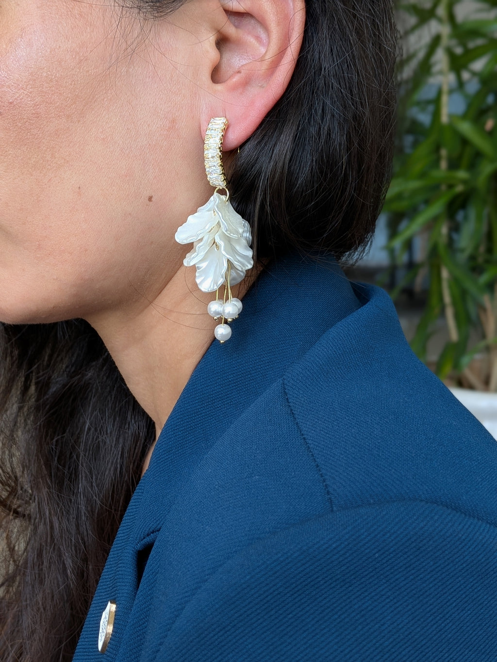 Pearl Bloom Drape Earrings  from TreasureDrum Jewellery