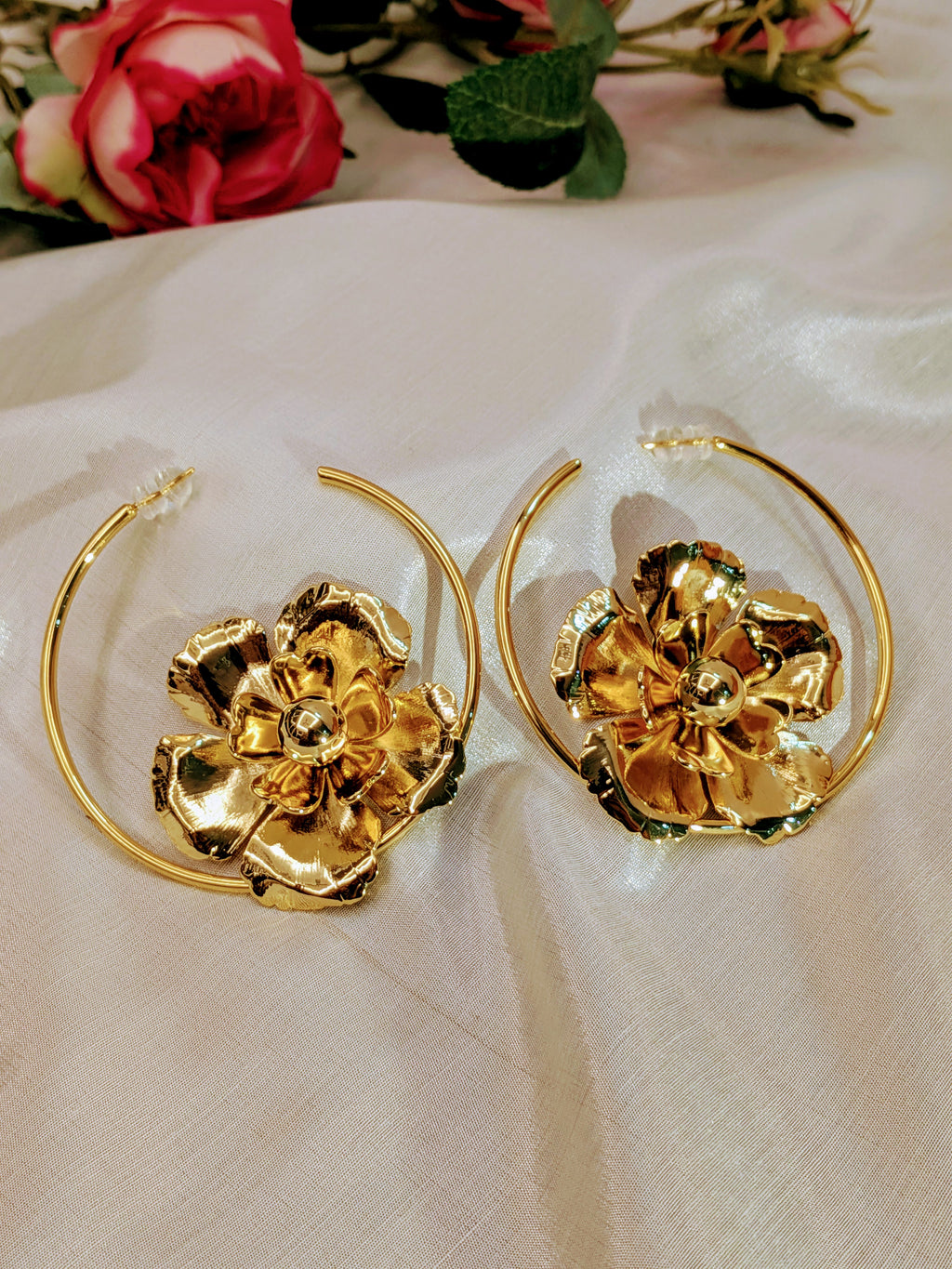 Blooming Gold Hoops  from TreasureDrum Jewellery