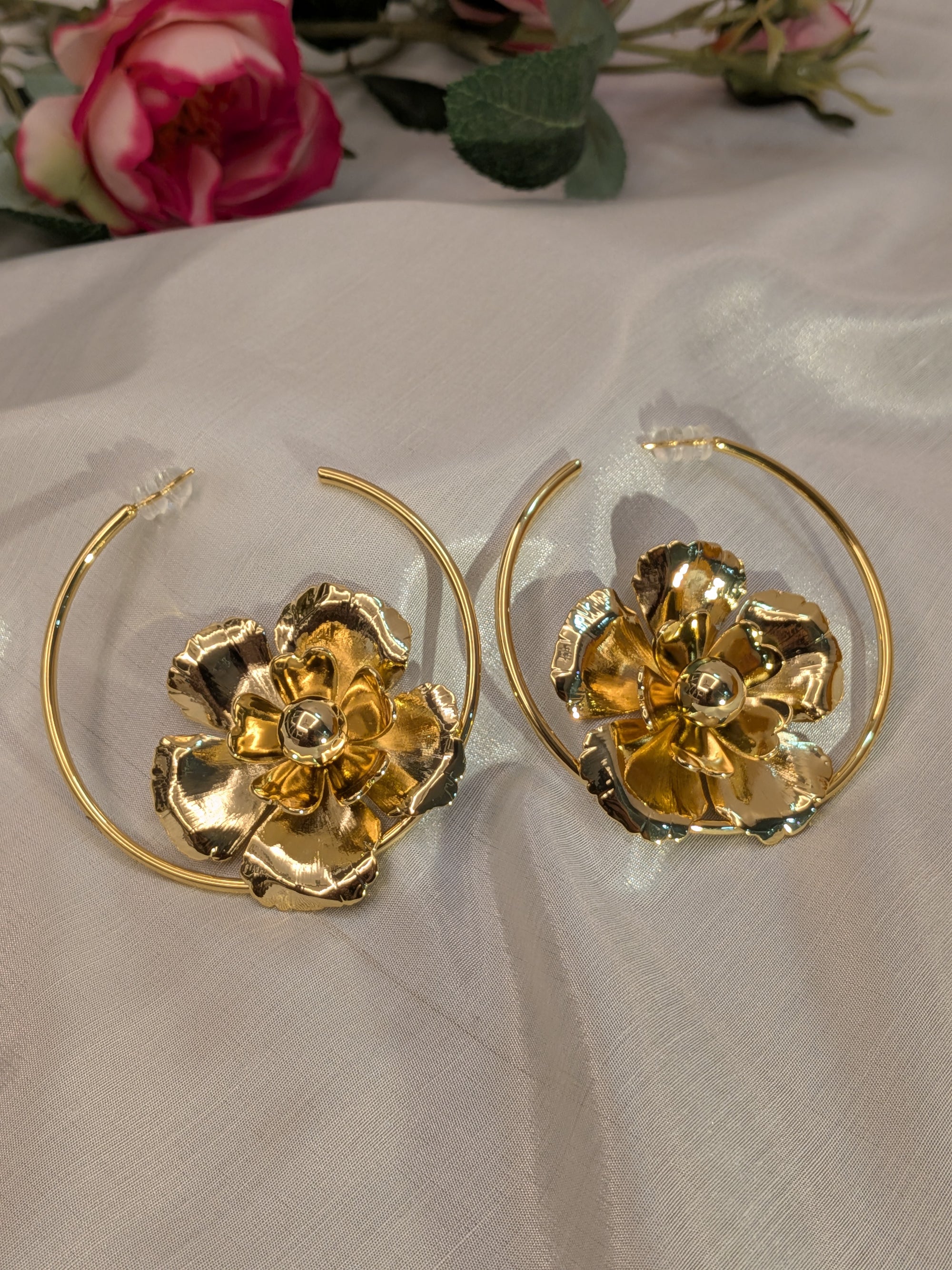 Blooming Gold Hoops  from TreasureDrum Jewellery