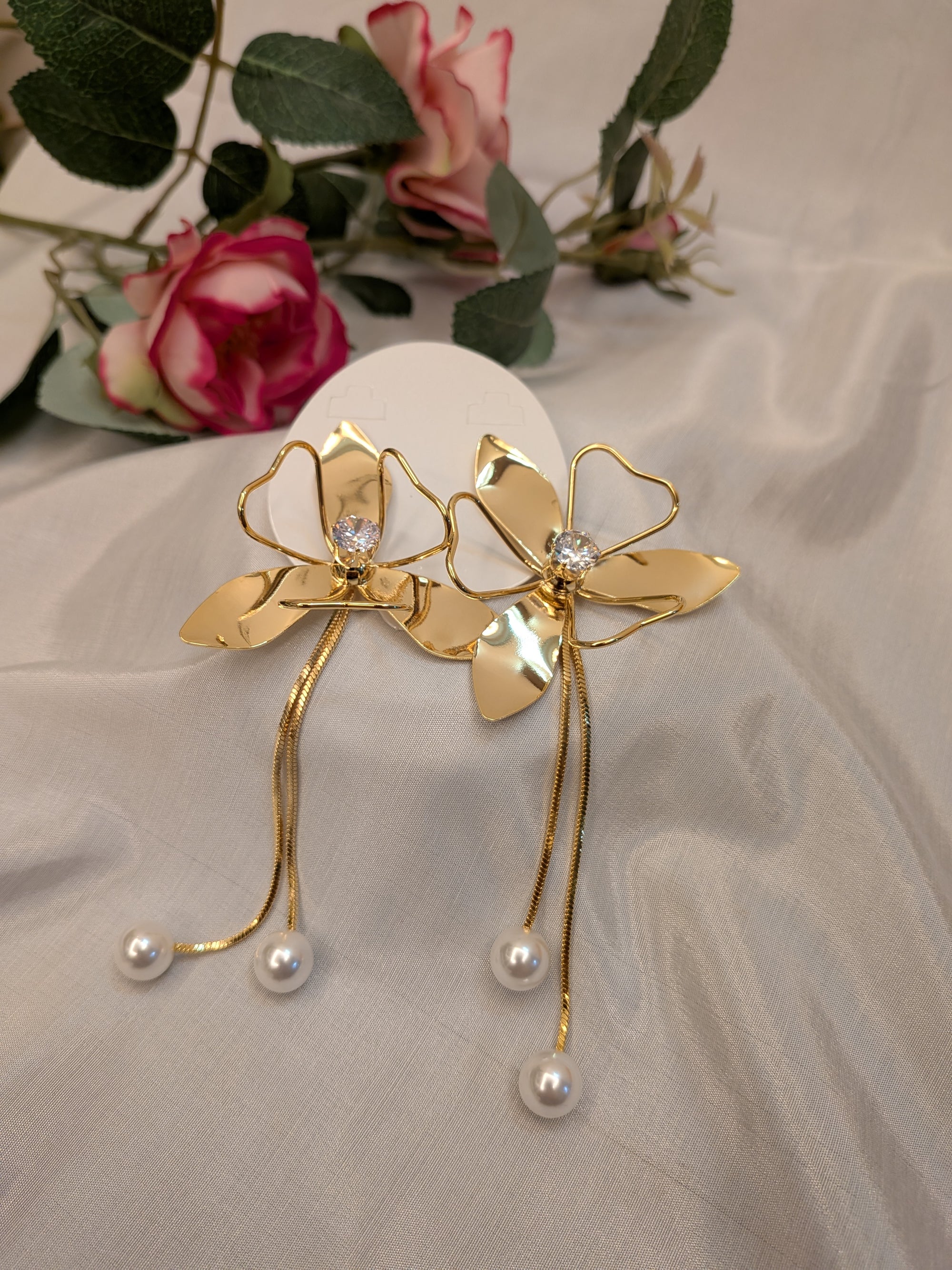 Pearl Bloom Tassel Drops  from TreasureDrum Jewellery