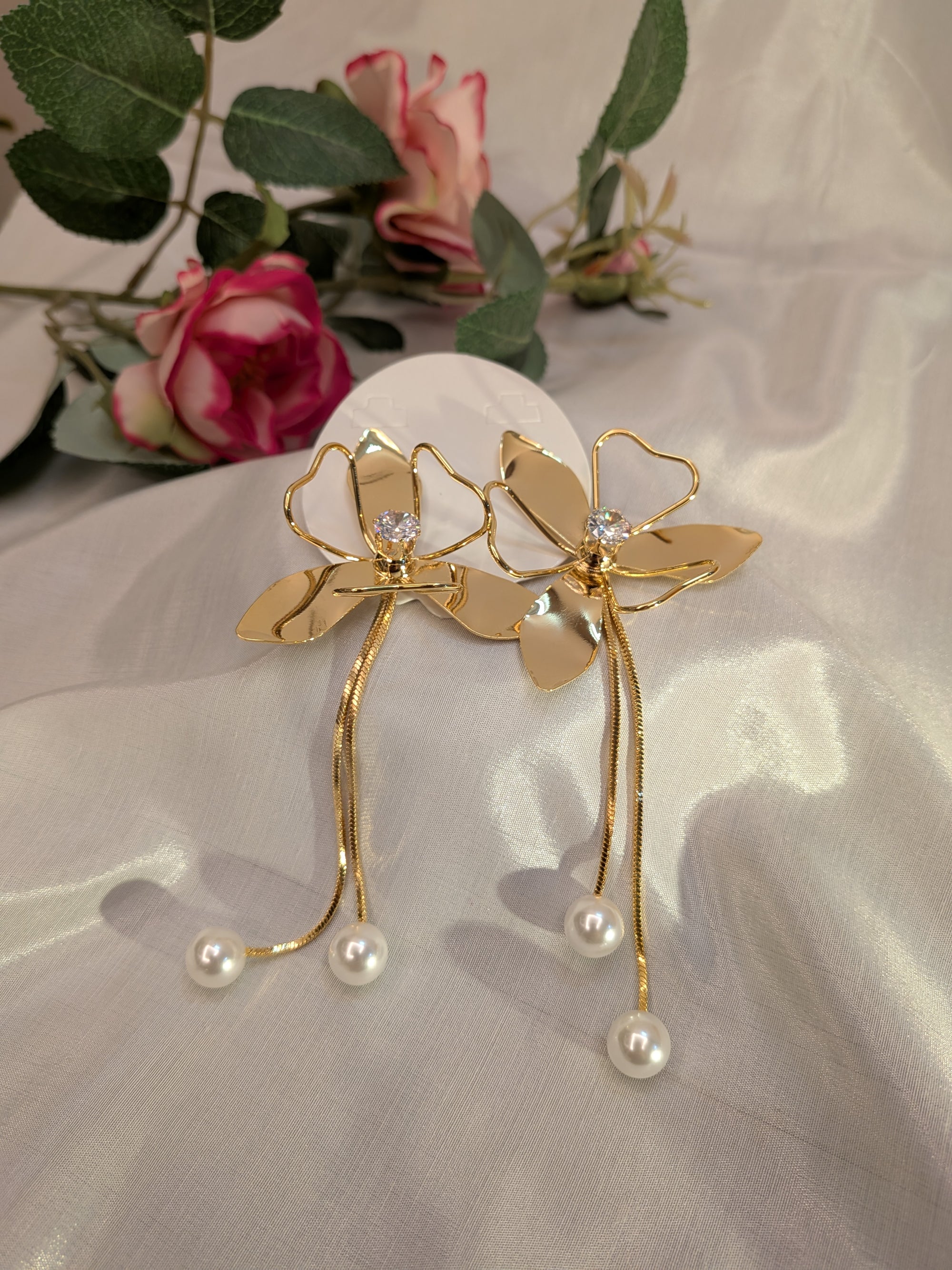 Pearl Bloom Tassel Drops  from TreasureDrum Jewellery