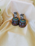 Peacock Garden Jhumkas from TreasureDrum Jewellery