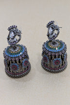 Peacock Garden Jhumkas from TreasureDrum Jewellery