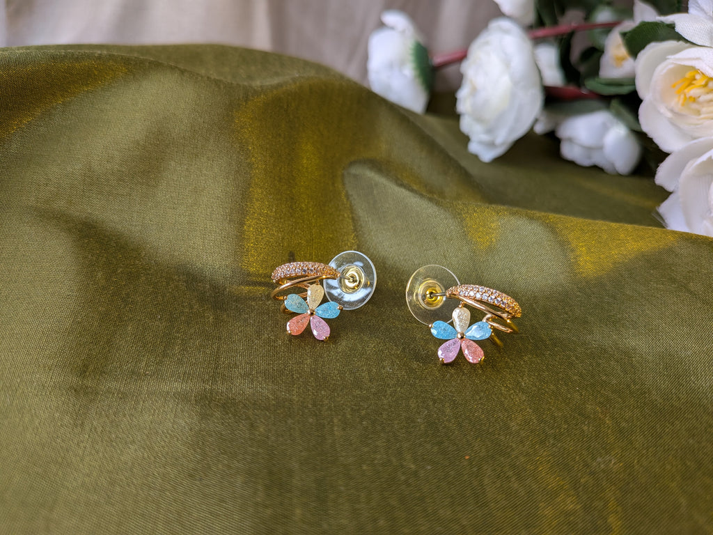 Bloomtwist Dual Tone Floral Studs from TreasureDrum Jewellery
