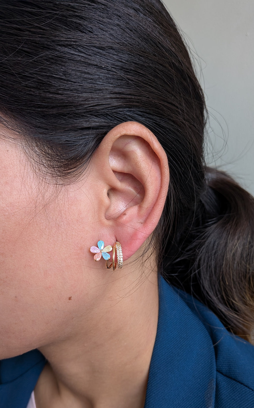 Bloomtwist Dual Tone Floral Studs from TreasureDrum Jewellery
