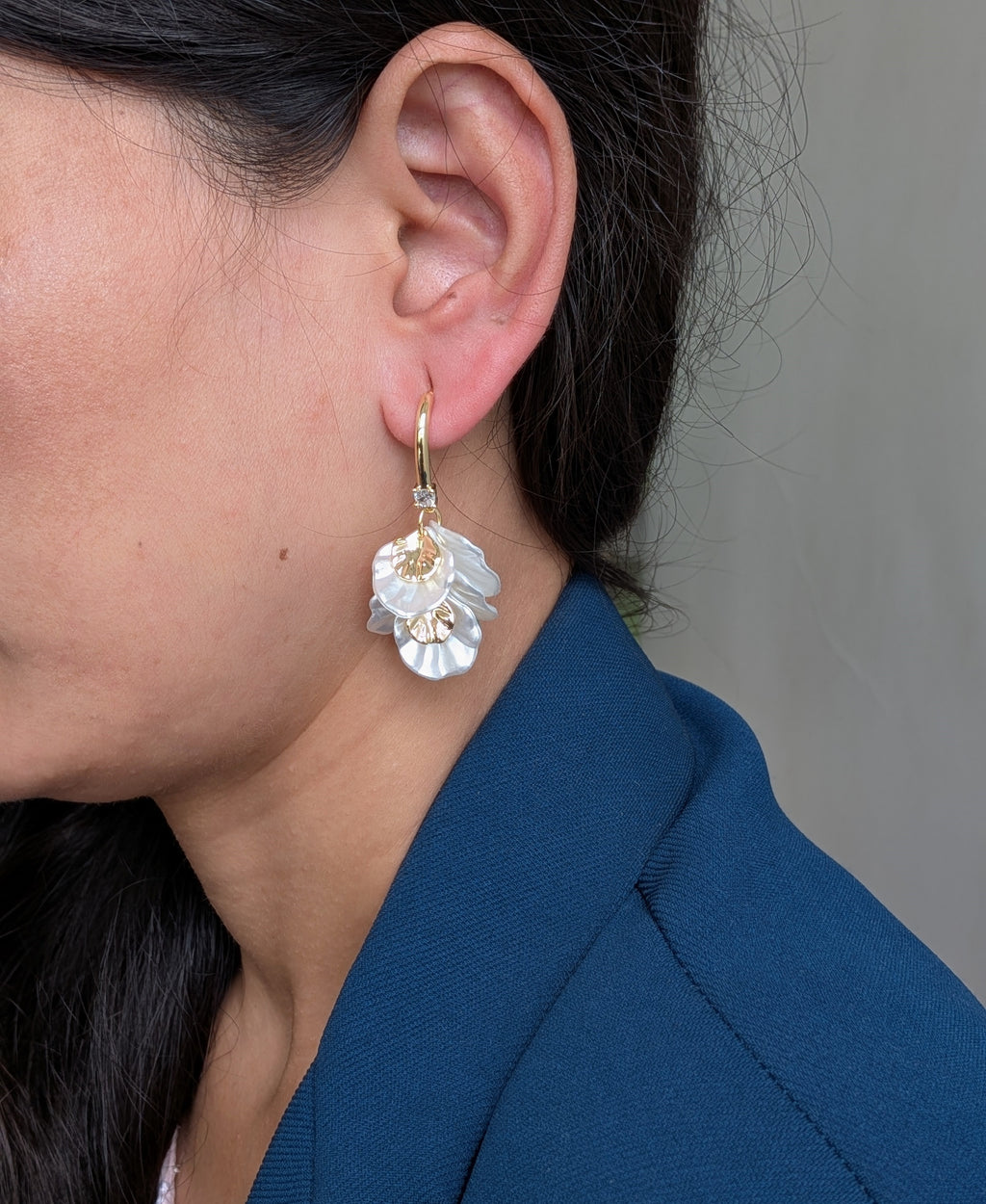 Frosted Orchid Drop Earrings from TreasureDrum Jewellery