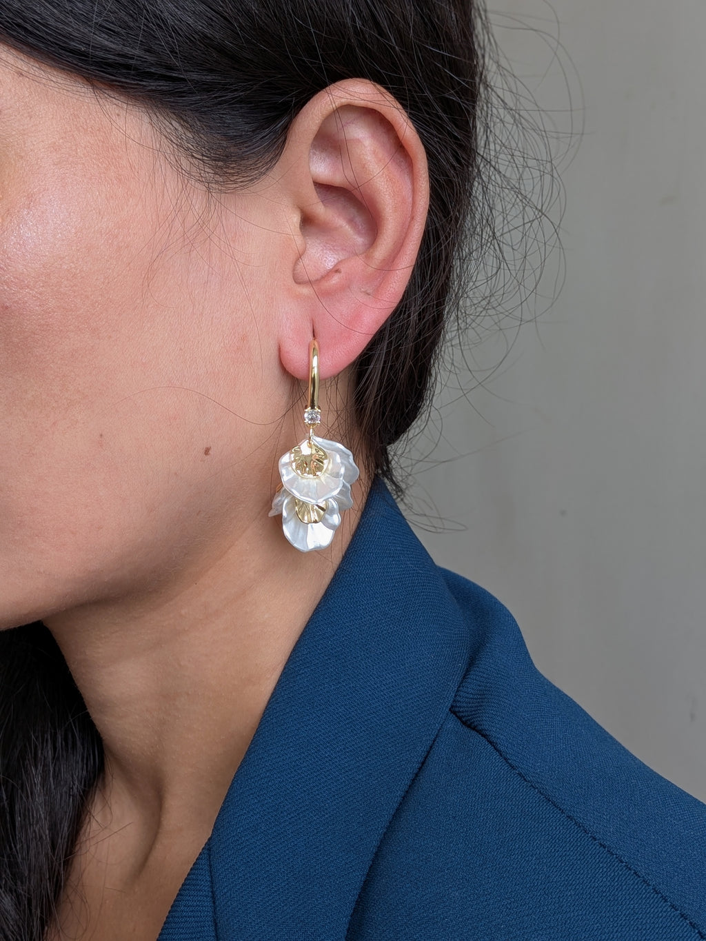 Frosted Orchid Drop Earrings from TreasureDrum Jewellery