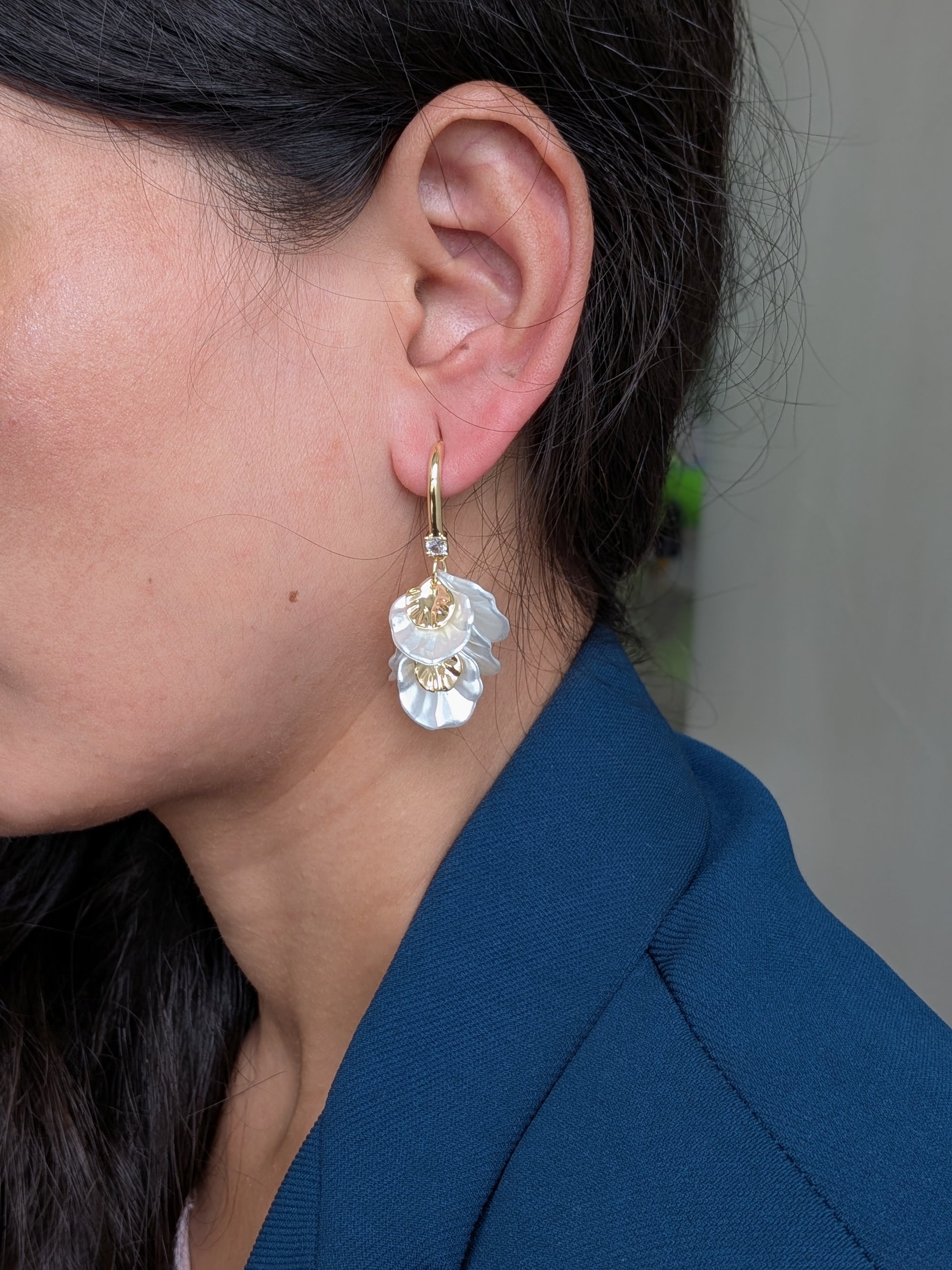 Frosted Orchid Drop Earrings from TreasureDrum Jewellery